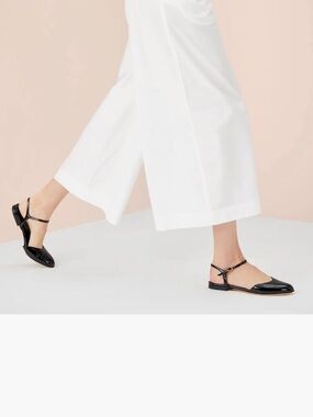 AGL Milly Ankle Strap Flat 
Women 8.5
Black Patent Ankle-Strap Pointed Flats -